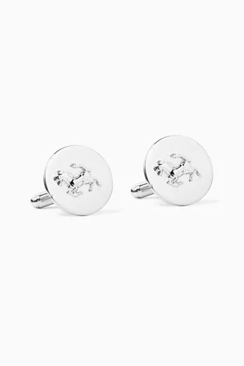 Stallion Coin Cufflinks in Sterling Silver