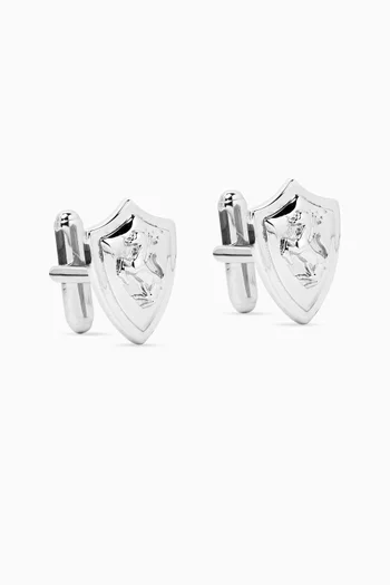 Stallion Shield Cufflinks in Sterling Silver