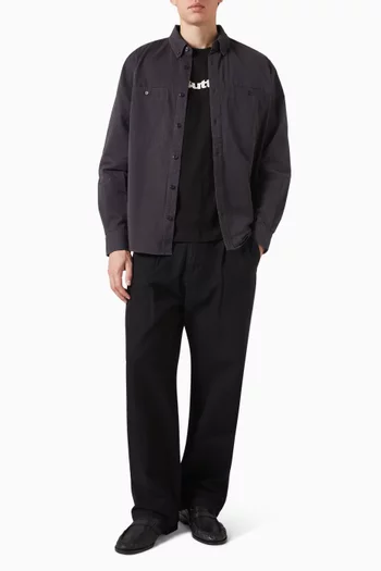 Pleated Pants in Cotton Twill