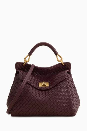 Lucia Classic Top-handle Bag in Woven Vegan Leather