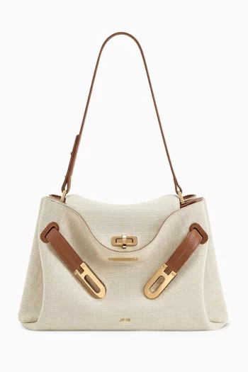 Rhea Double Buckle Shoulder Bag in Canvas