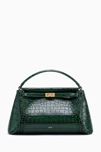 Carmen Top-handle Bag in Croc-embossed Vegan Leather