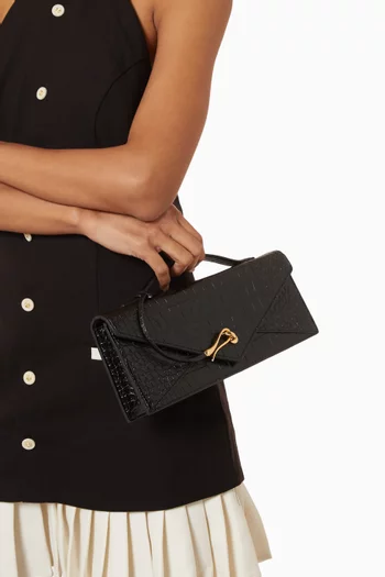 Celeste Envelope Top-handle Bag in Vegan Croc-embossed Leather