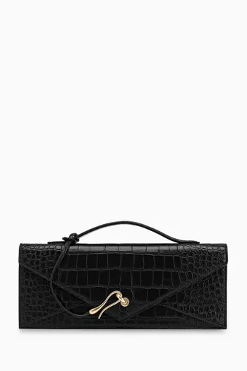Celeste Envelope Top-handle Bag in Vegan Croc-embossed Leather