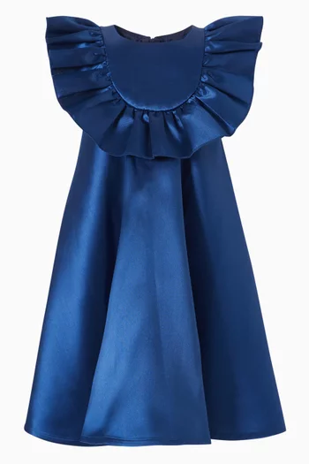 Ruffle Bib Trapeze Dress
