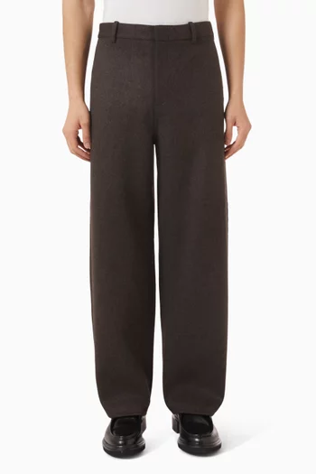 Wide-leg Pants in Double-faced Wool