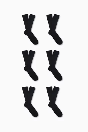 Mid-length Rib Socks, Set of 3