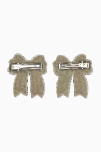 Sequin Bow Hair Clips, Set of 2