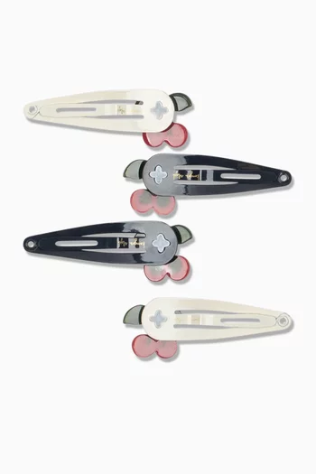 Cherry Charm Hair Clips, Set of 4