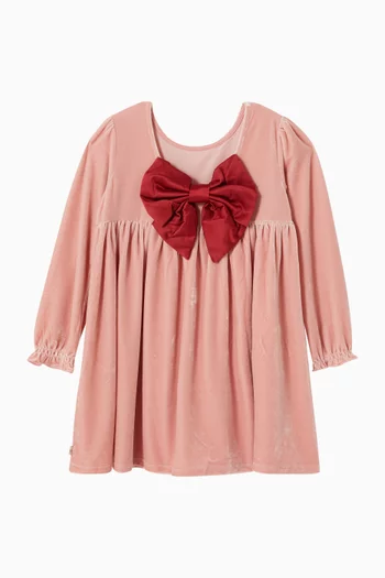 Gia Bow Dress in Velvet