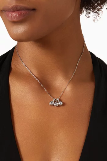 Triple Round CZ Bezel Necklace