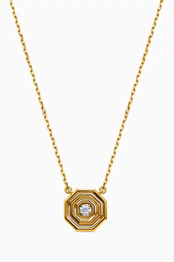 Barq Madar Diamond Necklace in 18kt Yellow Gold