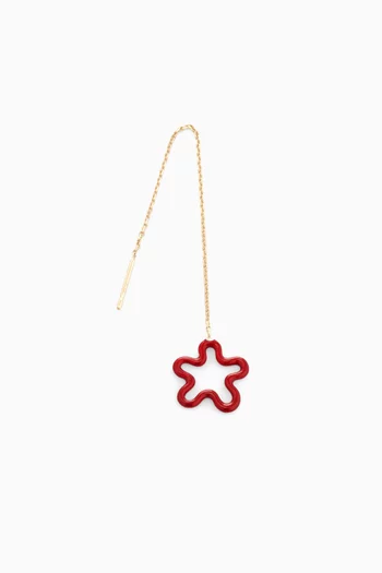 Flower Chain Single Earring in Enamel & 9kt Gold