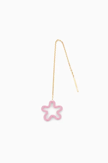 Flower Chain Single Earring in Enamel & 9kt Gold