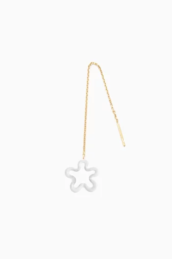 Flower Chain Single Earring in Enamel & 9kt Gold
