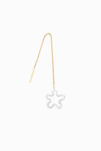 Flower Chain Single Earring in Enamel & 9kt Gold