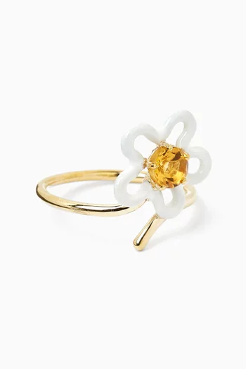 Contrarie Citrine Ring in 9kt Gold