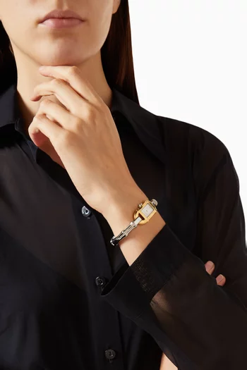 Bamboo Bracelet Watch in Gold-plated Stainless Steel, 22mm
