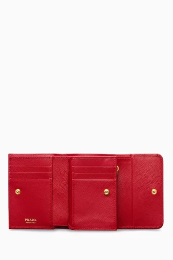 Small Logo Wallet in Saffiano Leather