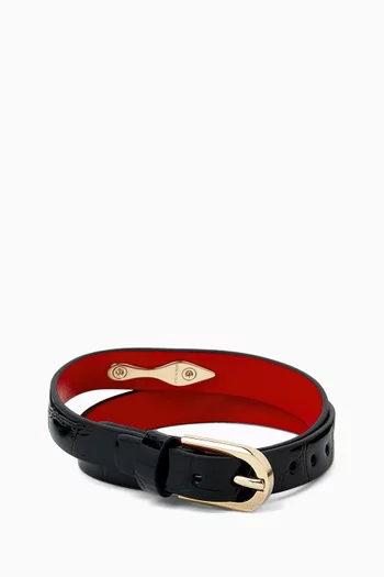 Bettina Belt in Croc-embossed Patent Leather