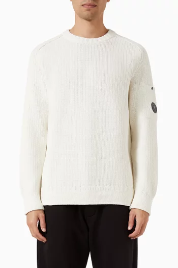 Crew-neck Sweater in Cotton Chenille