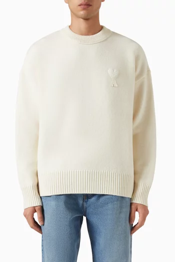 Ami de Coeur Knit Patch Sweater in Wool