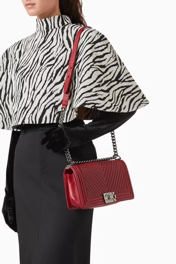 Medium Boy Bag in Chevron Leather