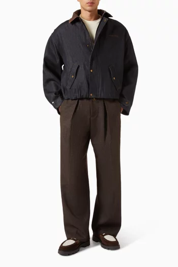 Cameron Oversized Bomber Jacket in Denim