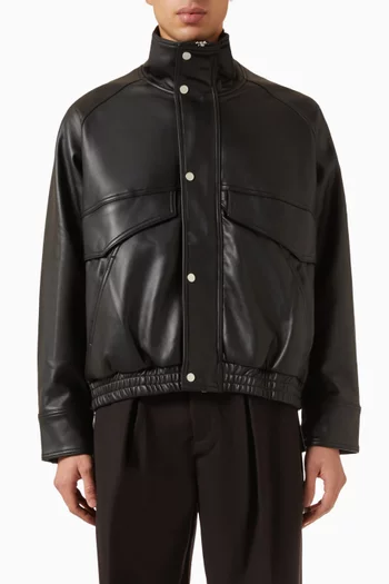Kit Oversized Bomber Jacket in Vegan Leather