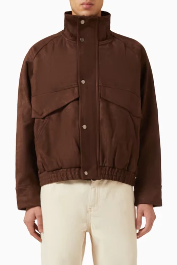 Kit Oversized Bomber Jacket in Vegan Leather