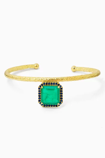 Emerald-cut Emerald Bangle in 18kt Yellow Gold