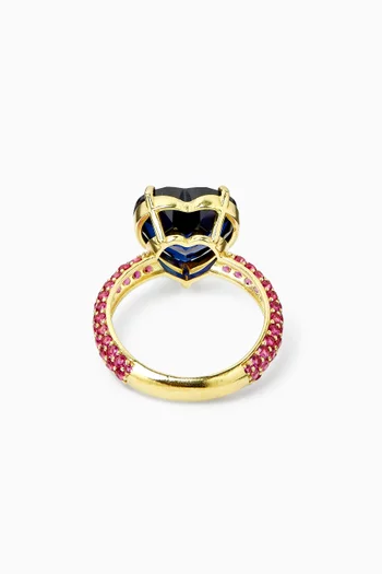 Heart-cut Sapphire Cocktail Ring in 18kt Yellow Gold