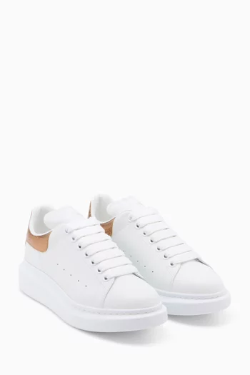 Oversized Embossed Sneakers in Leather