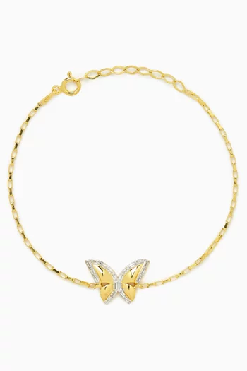 Butterfly Chain Bracelet in 24kt Gold-plated Silver