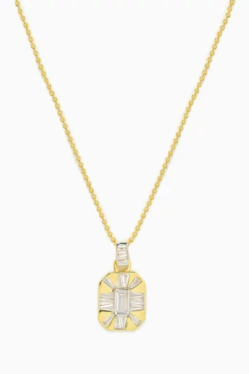CZ Necklace in 24kt Gold-plated Silver