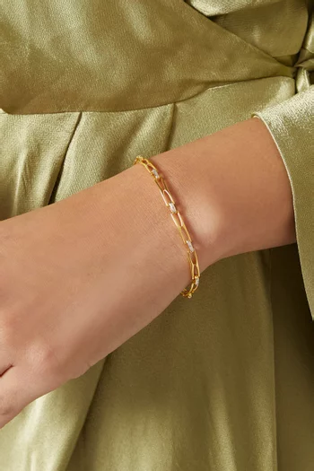 Chain Link Bracelet in 24kt Gold-plated Silver