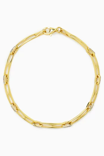 Chain Link Bracelet in 24kt Gold-plated Silver