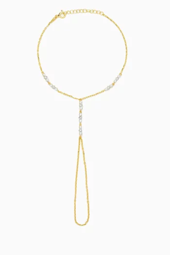 Hand Chain Bracelet in 24kt Gold-plated Silver