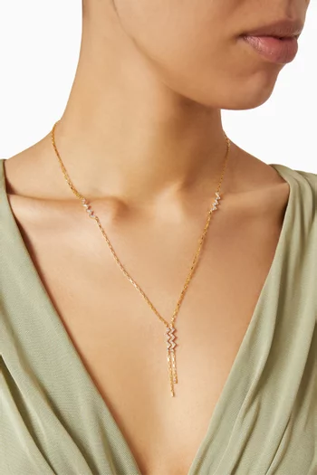 CZ Lariat Necklace in 24kt Gold-plated Silver