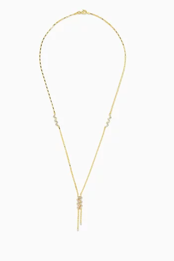 CZ Lariat Necklace in 24kt Gold-plated Silver
