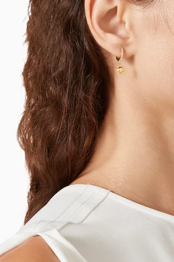 CZ Drop Earrings in 24kt Gold-plated Silver