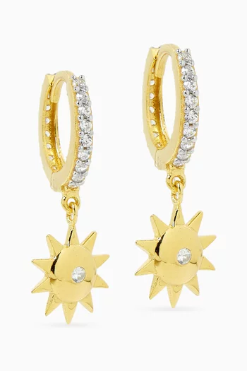 CZ Drop Earrings in 24kt Gold-plated Silver