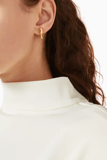 Little Fish Stud Earrings in in Gold-plated Silver