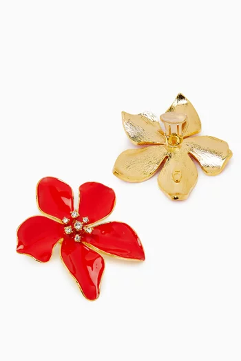 B.O Flora Swarovski Earrings in 24kt Gold-plated Copper