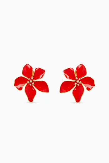 B.O Flora Swarovski Earrings in 24kt Gold-plated Copper
