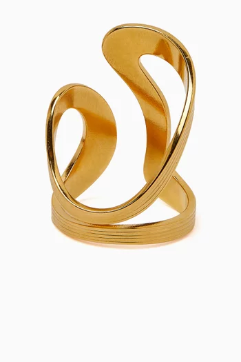 Weave Open Ring in 24kt Gold-plated Copper