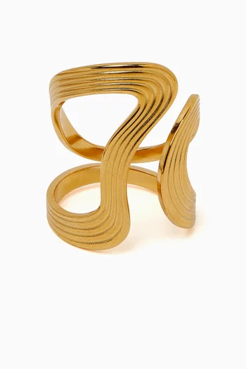 Weave Open Ring in 24kt Gold-plated Copper
