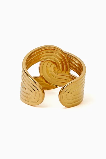 Weave Open Ring in 24kt Gold-plated Copper