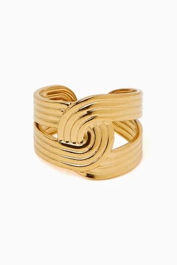 Weave Open Ring in 24kt Gold-plated Copper