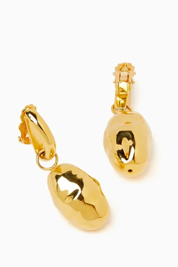B.O Mini Shiba Drop Earrings in 24kt Gold-plated Copper